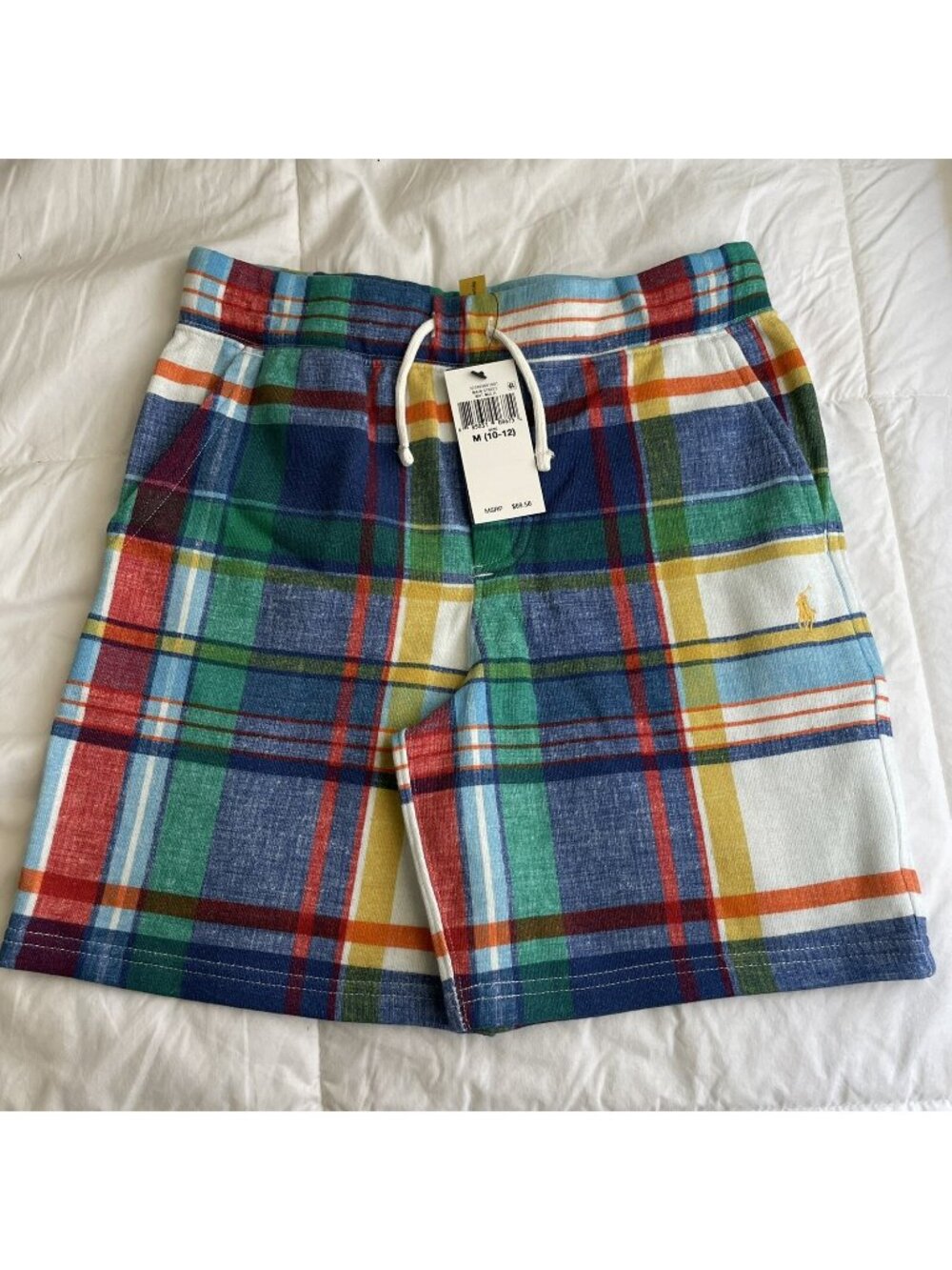 Polo Ralph Lauren Boys Size S (8) Madras-Print Fleece Short
